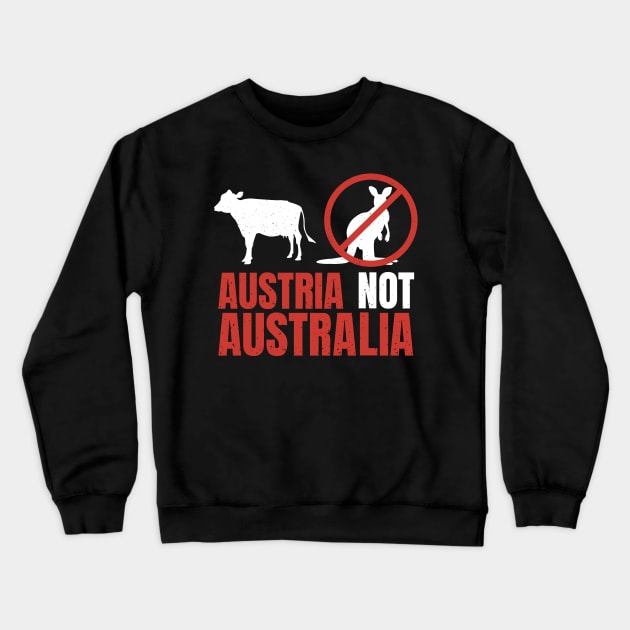 Funny Pun Austria Not Australia Crewneck Sweatshirt by star trek fanart and more